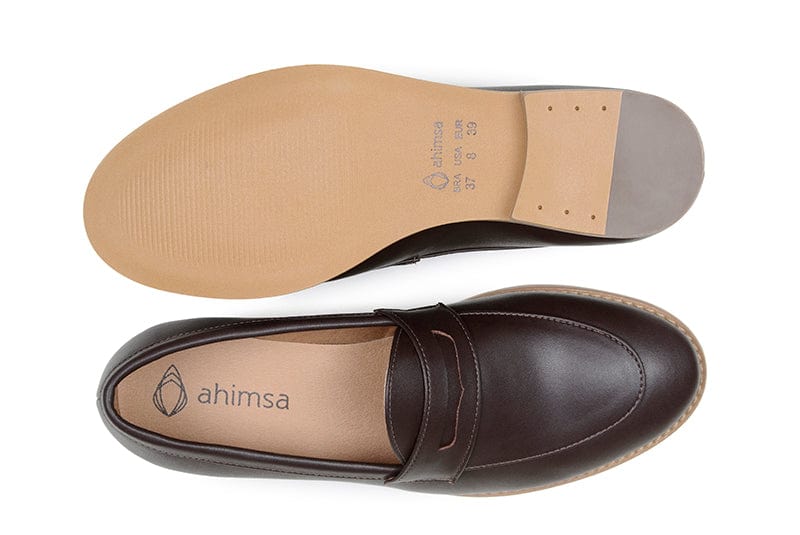 Irene Women's Vegan Leather Loafers - Comfortable Slip-On Shoes for Women | Coffee Brown | Perfect for Office, Casual Wear & Travel