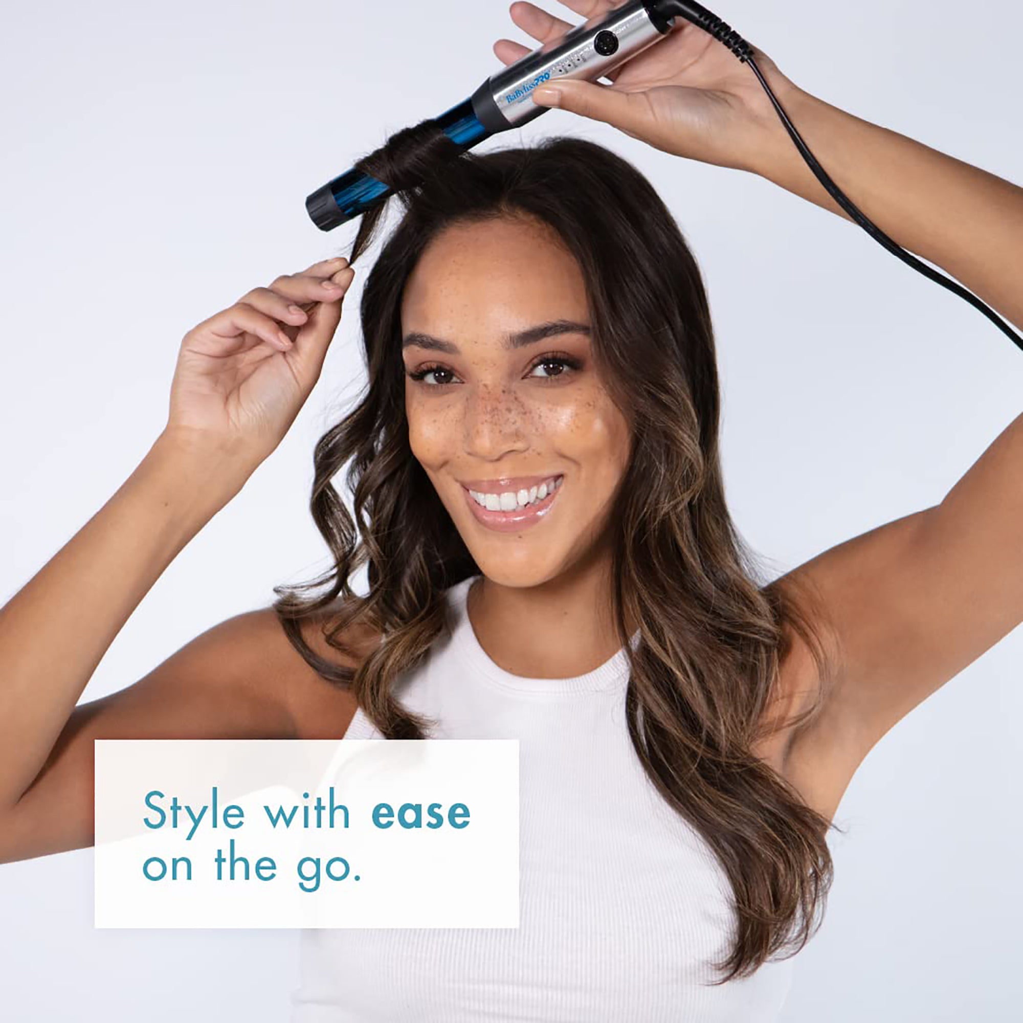 BabylissPRO Nano Titanium 1 Compact Curling Wand - BNTMWUC | Professional Hair Styling Tool for Salon-Quality Curls at Home | Perfect for Parties, Weddings & Everyday Styling
