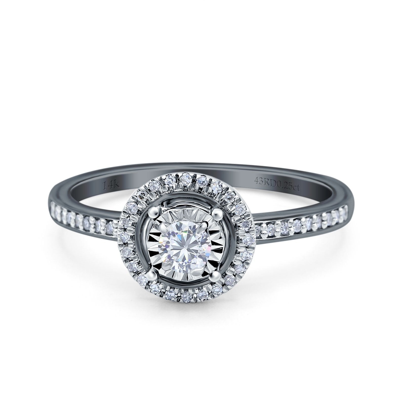 14K Gold 0.25ct Round 8mm G SI Diamond Engagement Ring for Women - Elegant Wedding Band, Promise Ring & Anniversary Jewelry Gift (Perfect for Proposals, Vows & Special Occasions)