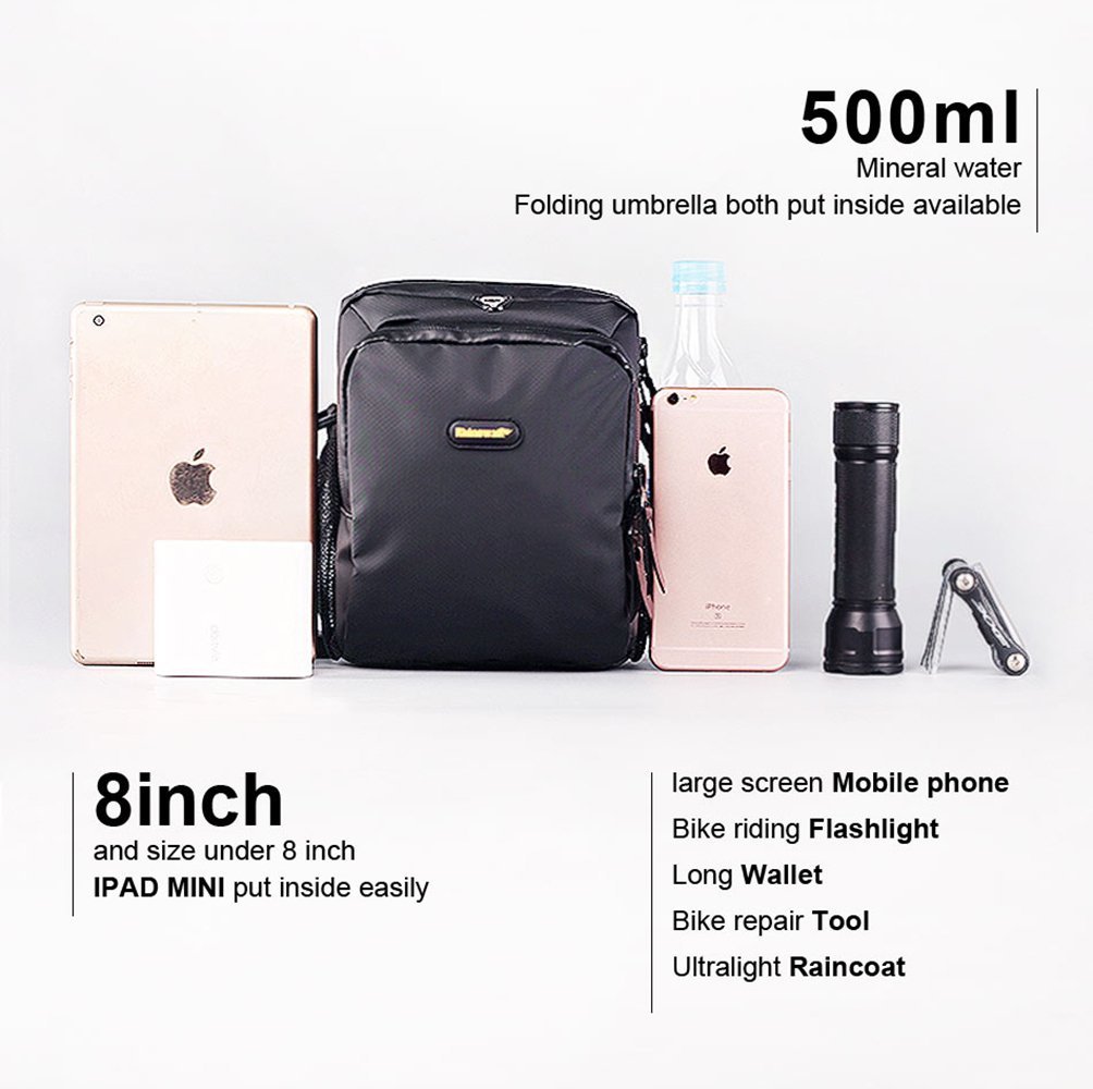 Rhinowalk Bike Handlebar Bag - Waterproof Cycling Front Frame Basket Bag for Road & Mountain Bikes | Perfect for Commuting, Touring & Outdoor Adventures