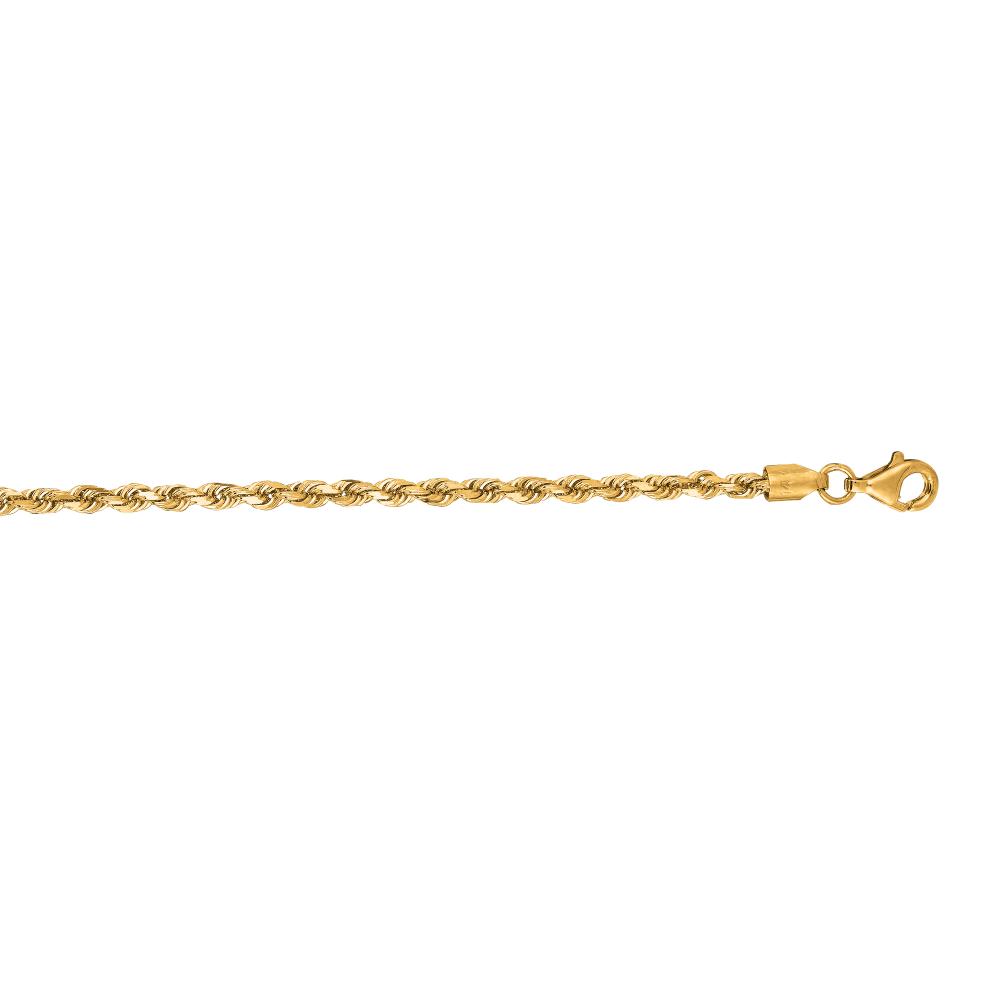14K Gold 2.75mm Diamond Cut Royal Rope Chain Necklace for Men & Women - Perfect for Weddings, Parties & Everyday Elegance