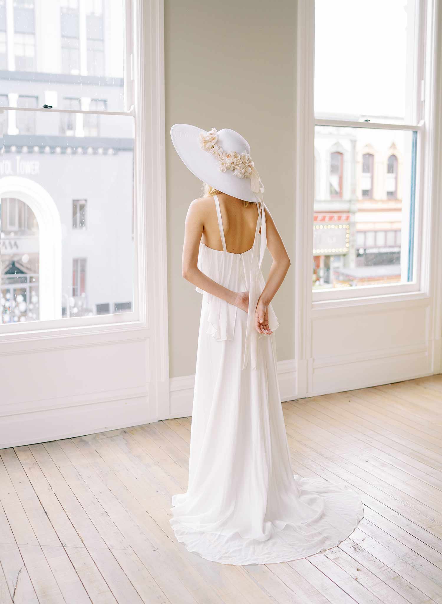 Elegant Floral Bridal Hat for Wedding - Style #2457 | Perfect for Bridal Showers, Garden Weddings & Boho Chic Looks