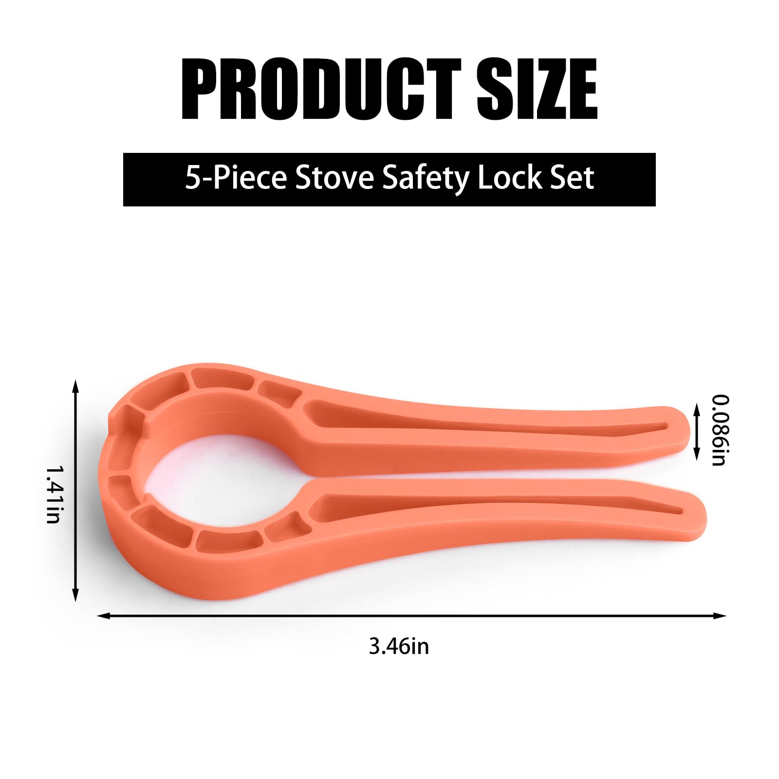 Gas Stove Knob Safety Locks - 5 Pack Child & Pet Proof Oven Knob Covers - Heat Resistant Kitchen Safety Accessories for Toddlers & Pets - Orange (Perfect for Baby Proofing & Pet Safety in Homes with Gas Ranges)
