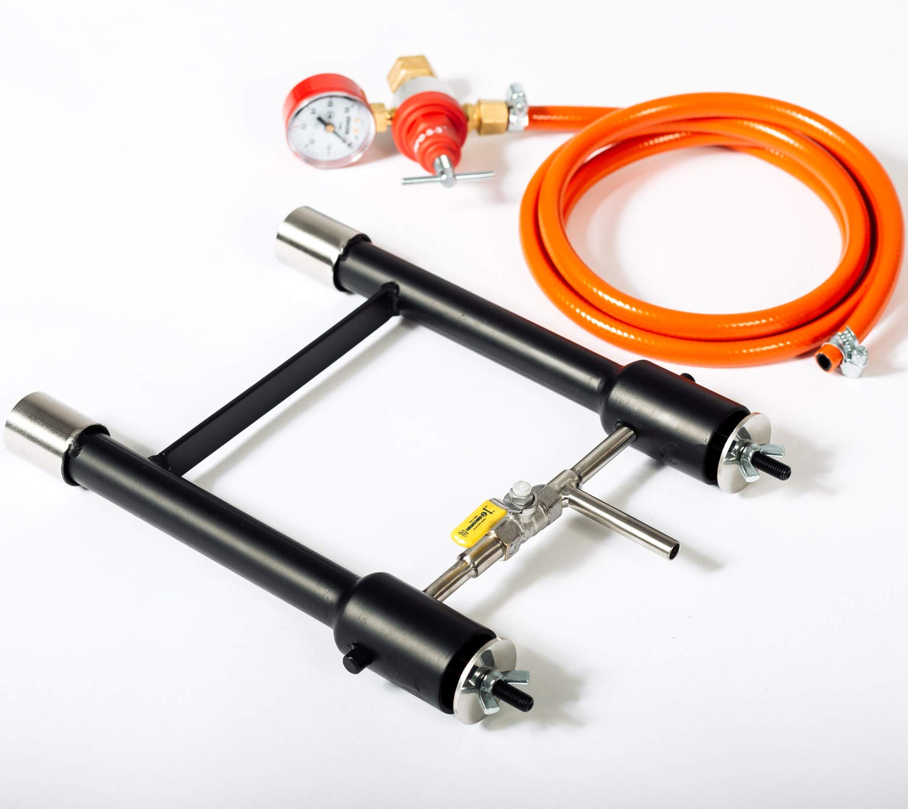 Professional DFP 160,000 BTU Dual Gas Burner with Ball Valve & Air Choke - Propane Forge Furnace for Blacksmithing, Knife Making, Foundry & Metalworking - Ideal for Raku Kiln, Farrier & DIY Projects