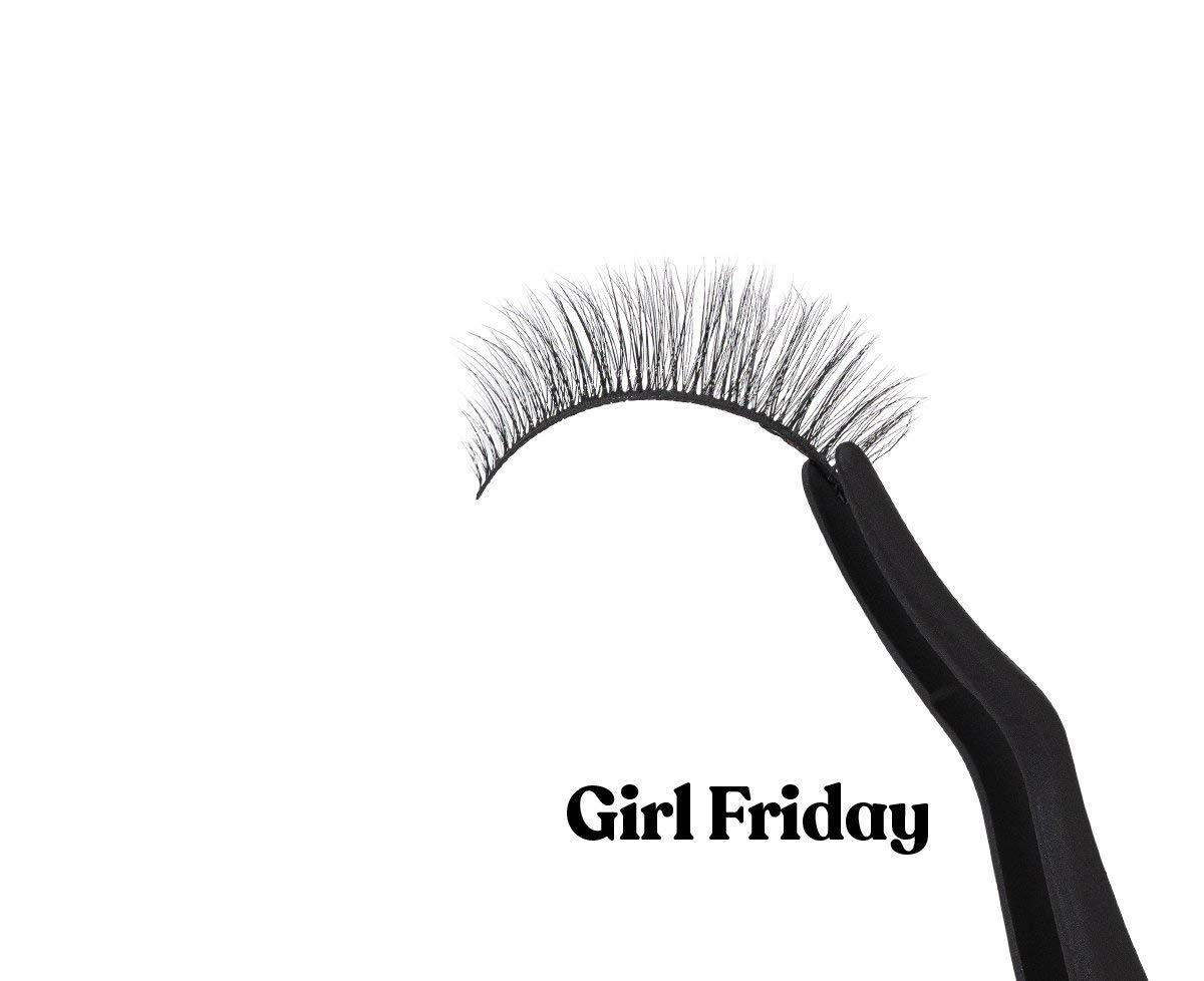 Silly George Lash Extension Kit - Girl Series Starter Set with LinerBond Adhesive Eyeliner & Natural False Lashes (Girl Friday) | Professional Eyelash Enhancer for Daily Wear, Parties & Special Occasions