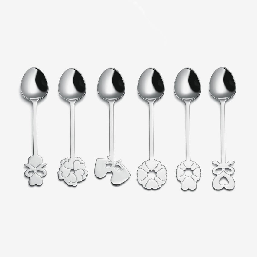 Guzzini Love Teaspoon Set of 6 - Elegant Stainless Steel Coffee & Tea Spoons for Home, Restaurant, and Gift Giving