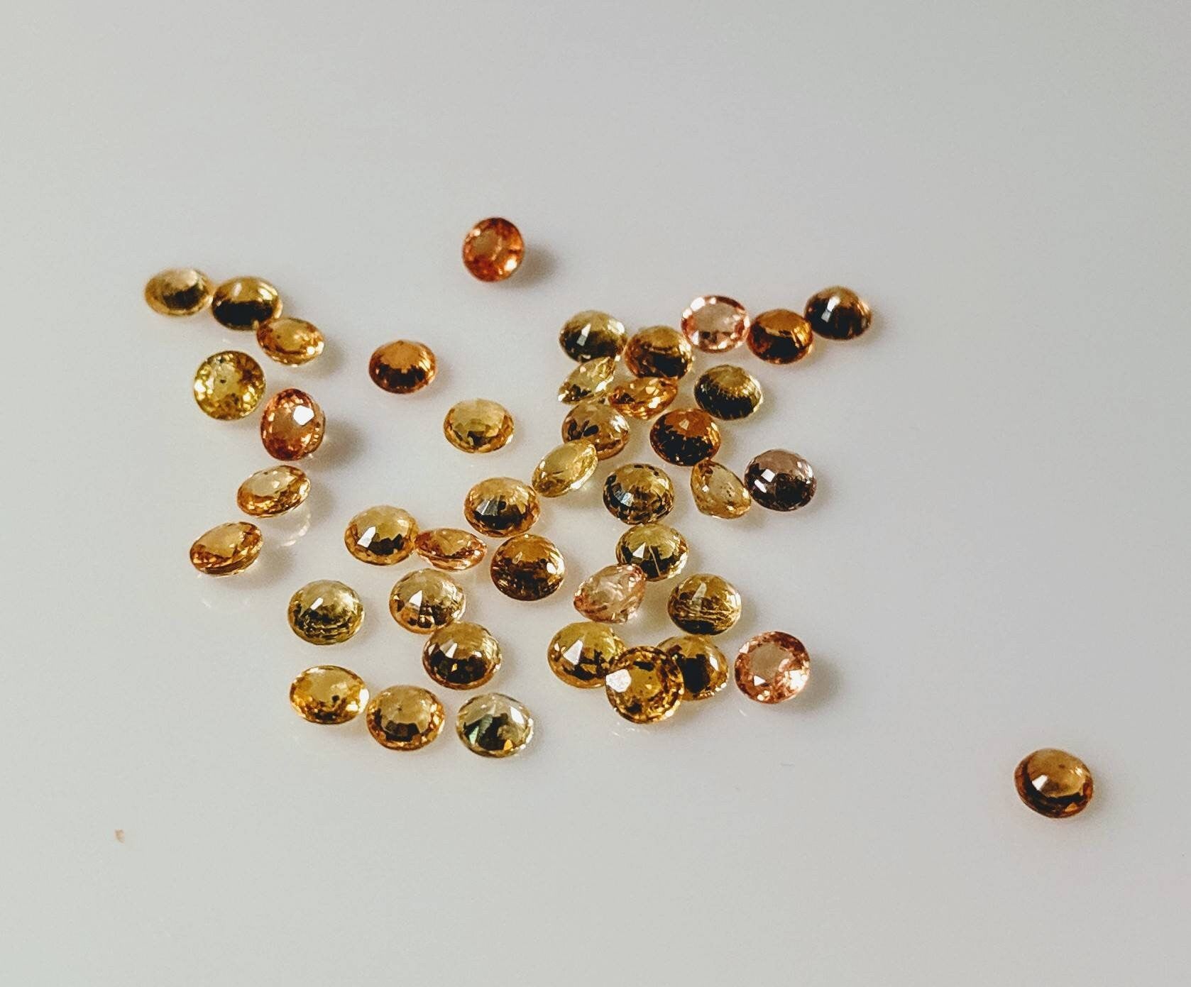 10ct Natural Golden Yellow Sapphire Loose Stones - 3.5mm Round VS Quality, September Birthstone Bulk Lot | Wholesale for Jewelry Making, Engagement Rings & Birthstone Gifts