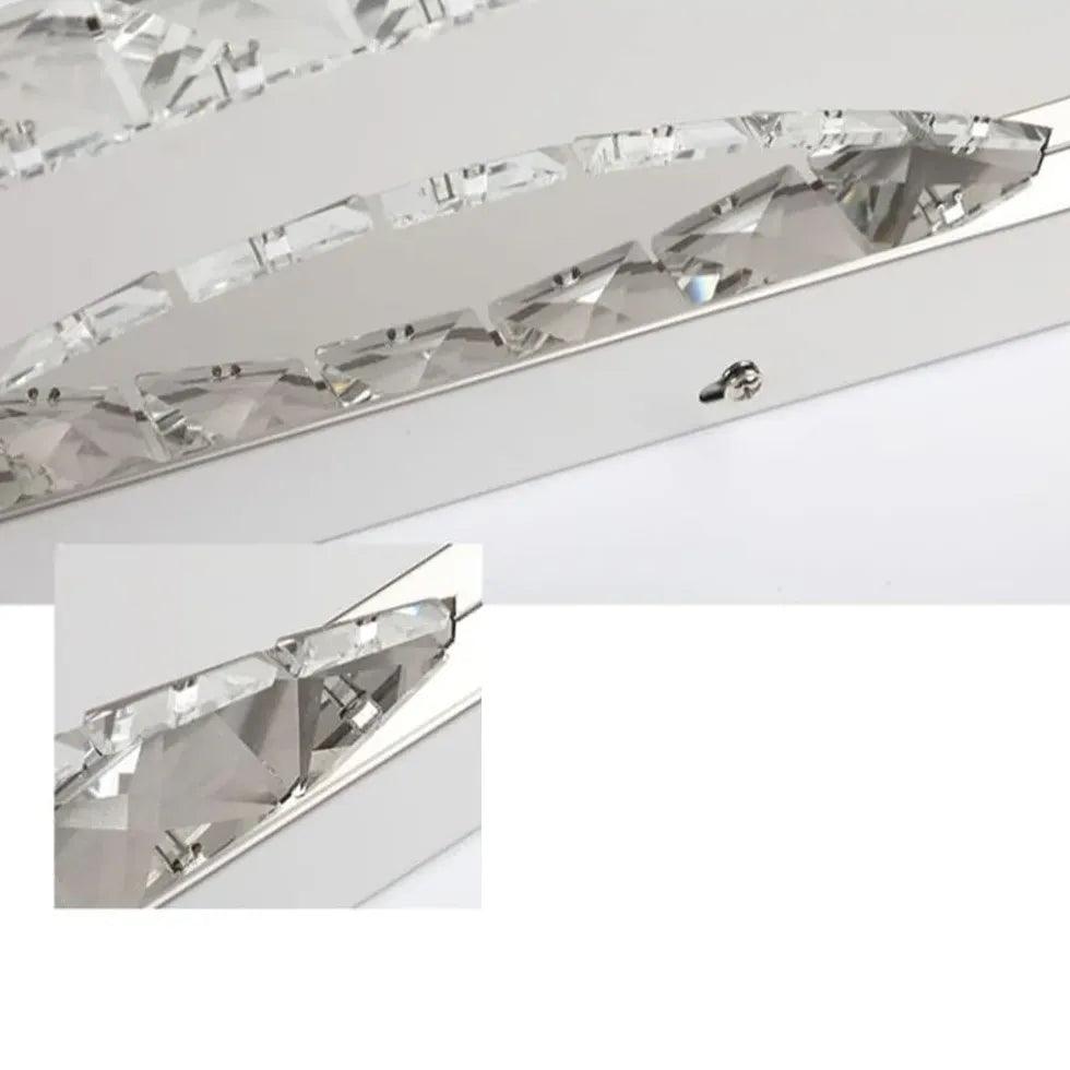 Silver Crystal Linear Bathroom Mirror Lights - Modern LED Vanity Mirror Lighting for Bathroom, Dressing Room & Makeup Area - Energy Efficient Waterproof Mirror Lights for Home Decor