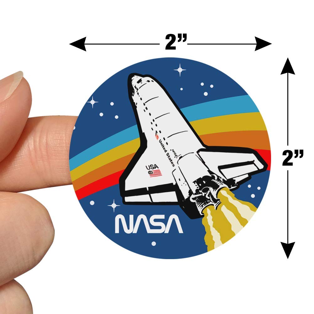 NASA Logo Space Shuttle Rainbow Planner Stickers - Scrapbooking, Journaling, DIY Craft Supplies for Bullet Journals, Calendars & School Projects