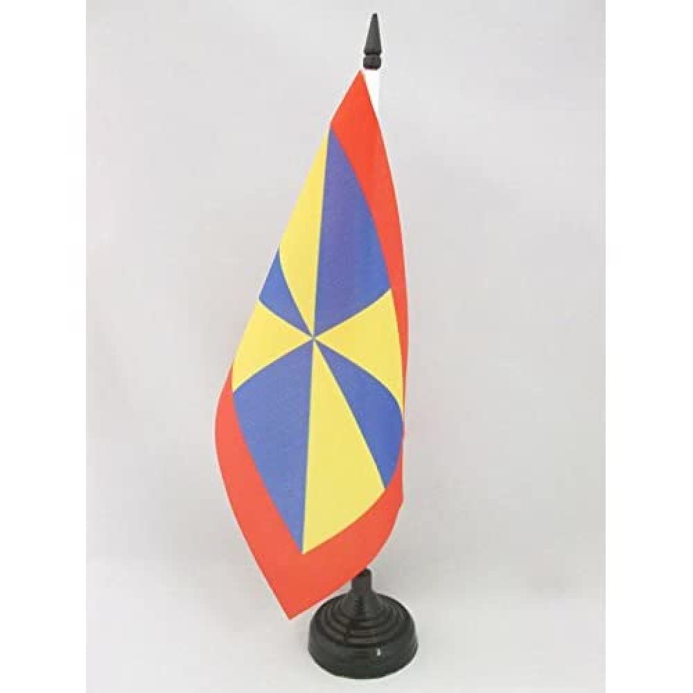 Duchy of Parma 1851-1859 Mini Table Flag 5'' x 8'' (21x14cm) - Italy Historical Desk Flag with Black Plastic Pole & Base - AZ FLAG - Perfect for History Enthusiasts, Italian Heritage Displays & Collectors