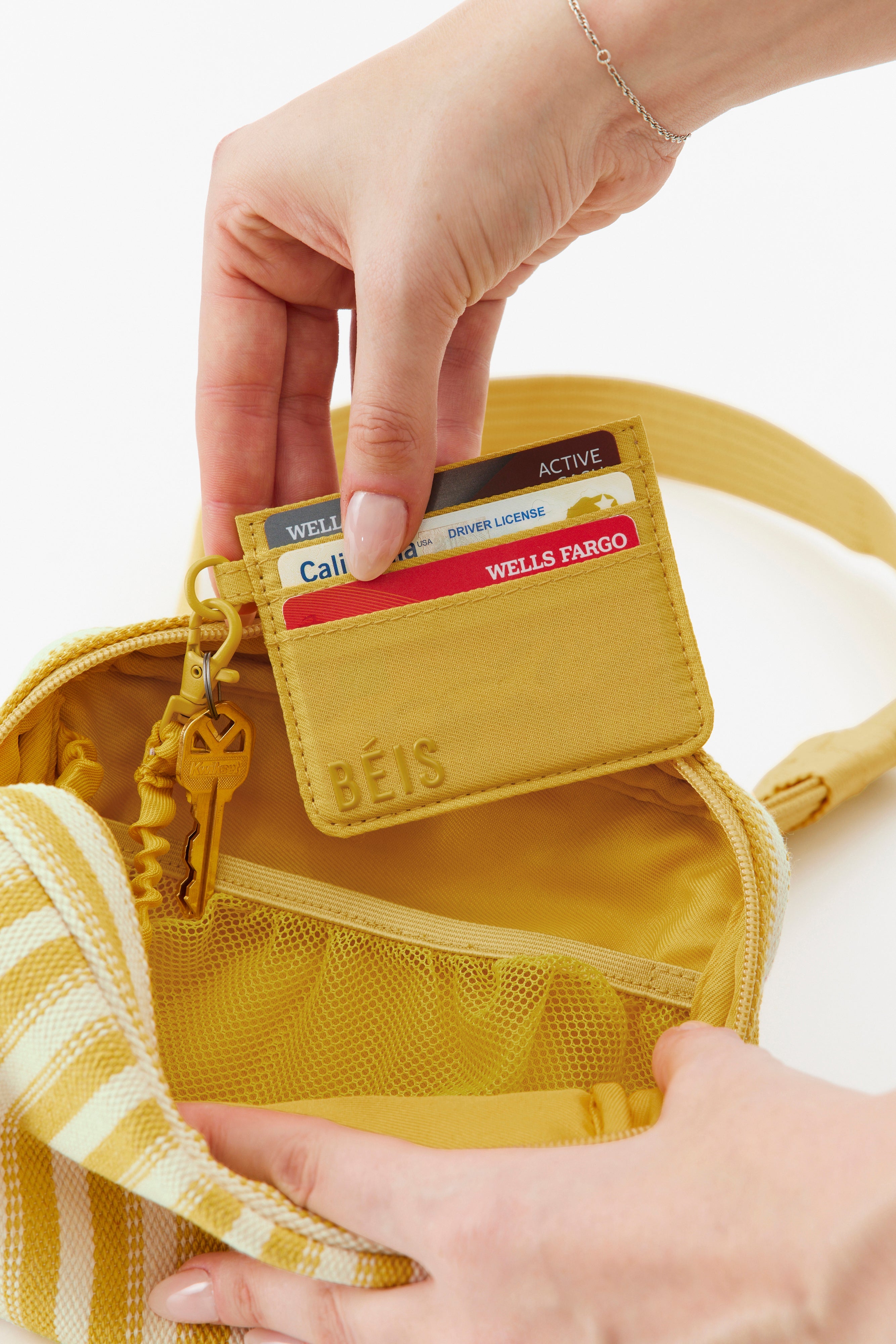 Honey Stripe Belt Bag - Stylish & Comfortable Waist Pack for Travel, Hiking, and Everyday Use