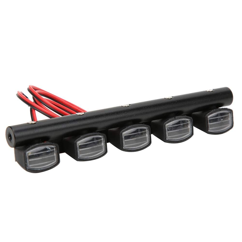 1/10 Scale RC Crawler LED Roof Light Bar - 5LED Off-Road Vehicle Accessory for SCX10 Pull Car | Durable Waterproof RC Roof Lamp for Night Crawling & Trail Adventures