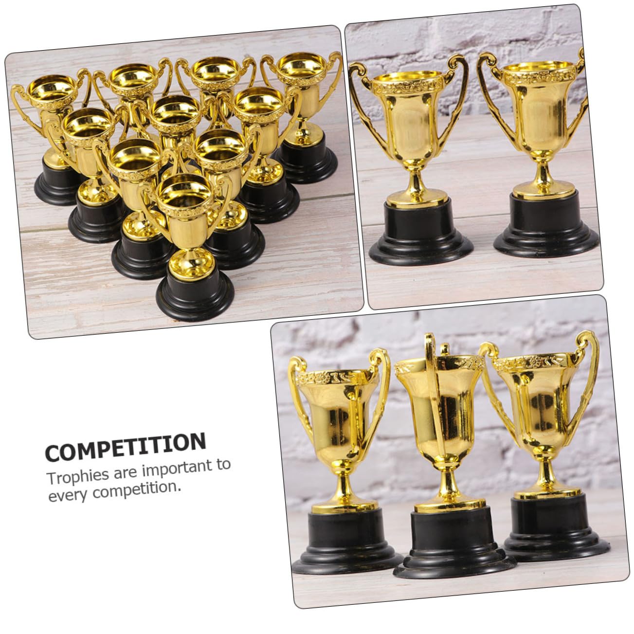 SUPVOX 60-Piece Plastic Trophy Set - Funny Award Cups for Kids Competition, Sports & School Prizes - Reusable Base - Perfect for Classroom Rewards, Birthday Party Games & Sports Day Events