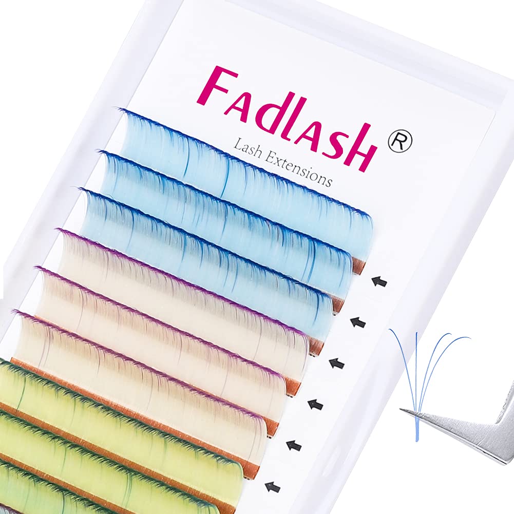 Ombre D Curl Self-Fanning Eyelash Extensions 0.07mm Thickness - 17mm Length - Flowering Lash Clusters for Volume & Natural Look | Perfect for Bridal, Party & Everyday Glam Makeup