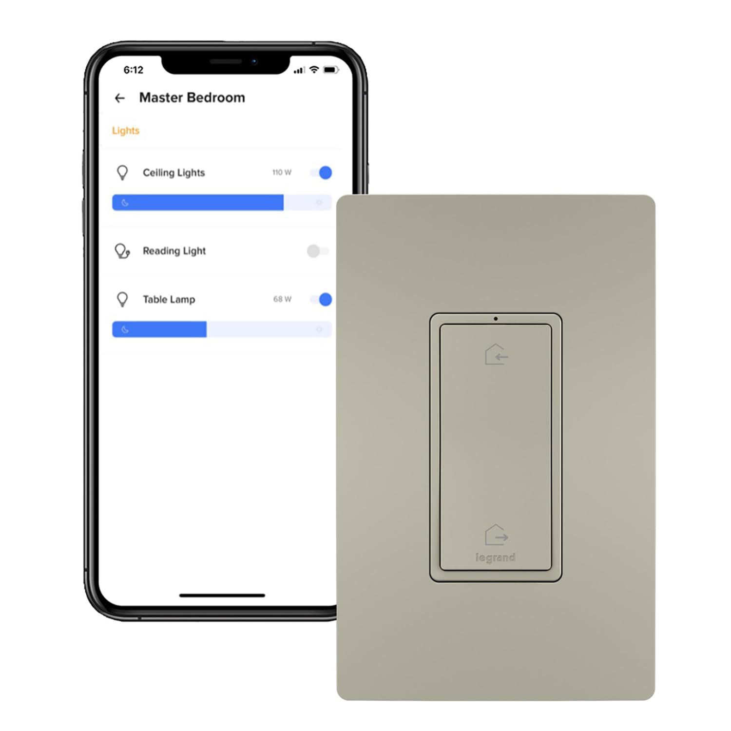 Legrand Radiant WNRL33NI Wireless Smart Light Switch - Works with Alexa, Google Assistant & Apple HomeKit - Netatmo Enabled for Home/Away Automation - Nickel Finish (1-Pack) | Perfect for Smart Homes, Bedrooms & Living Rooms