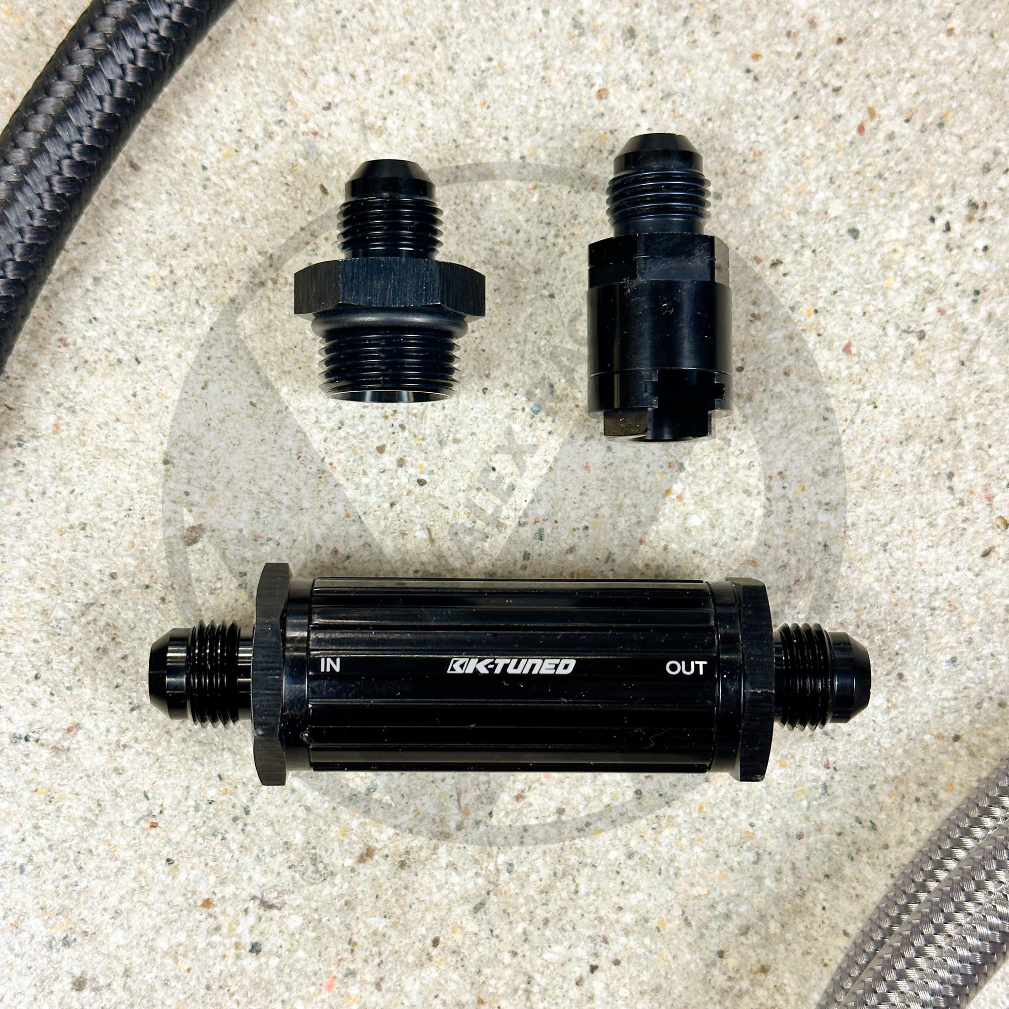 96-01 Acura Integra DC2 K-Swap Stainless Steel Fuel Feed Line System with K-Tuned Filter (6AN Silver) - High Performance Fuel Delivery for Racing & Engine Upgrades