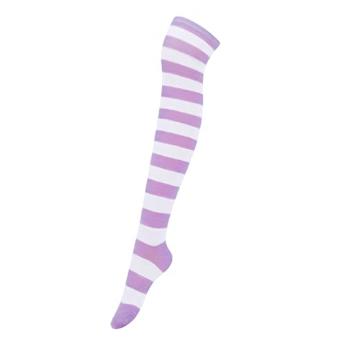1 Pair - Purple and White Stripes