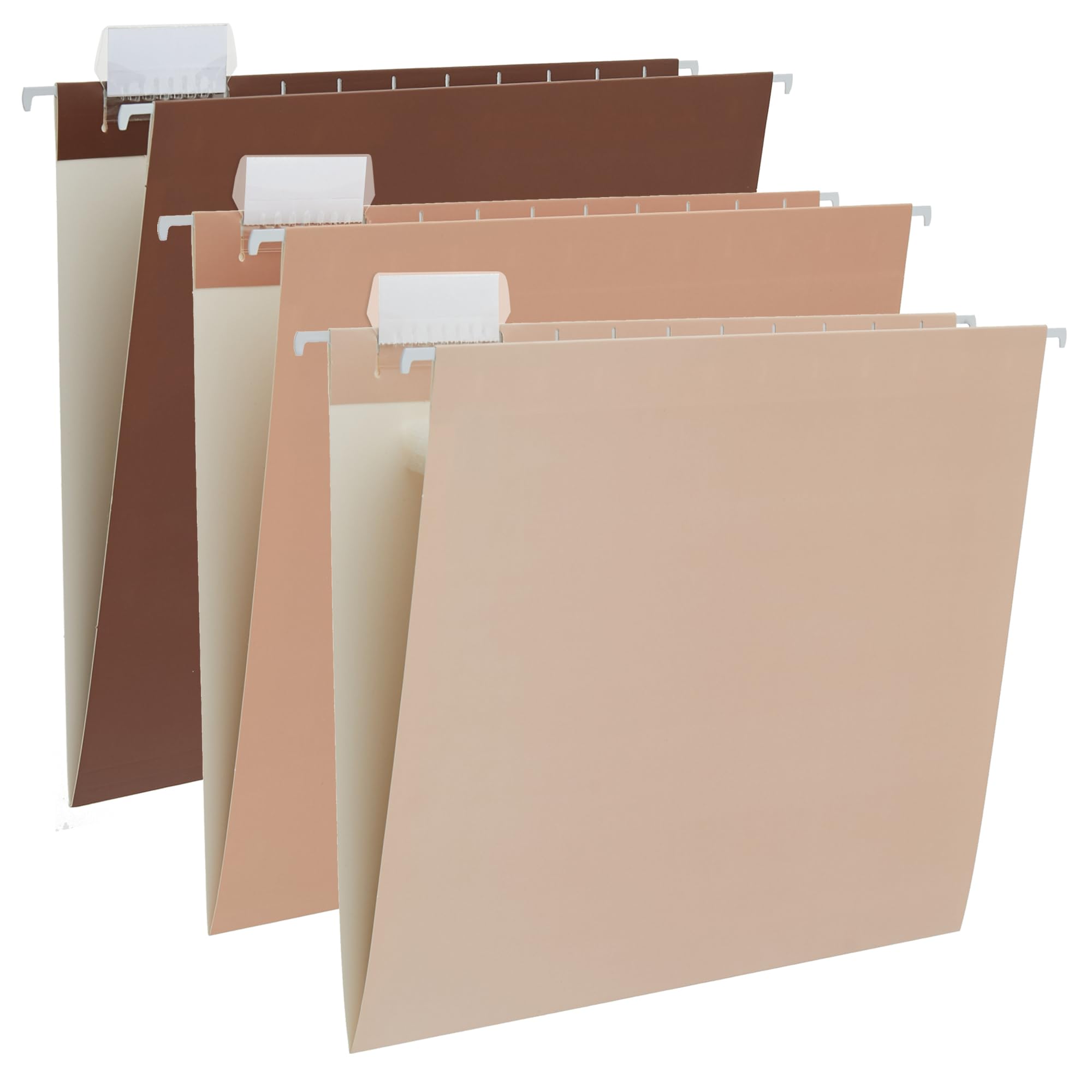Y YOMA 6 Pack Gradient Hanging File Folders - Letter Size Decorative File Organizer for Office & Home - 1/5-Cut Adjustable Tabs in Coco Mocha - Perfect for Filing Cabinets, Document Storage & Workspace Organization