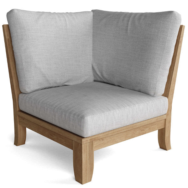 Premium Teak Wood Outdoor Deep Seating Modular Sectional Sofa Set - Waterproof & Durable Patio Furniture for Poolside, Garden, and Backyard Relaxation