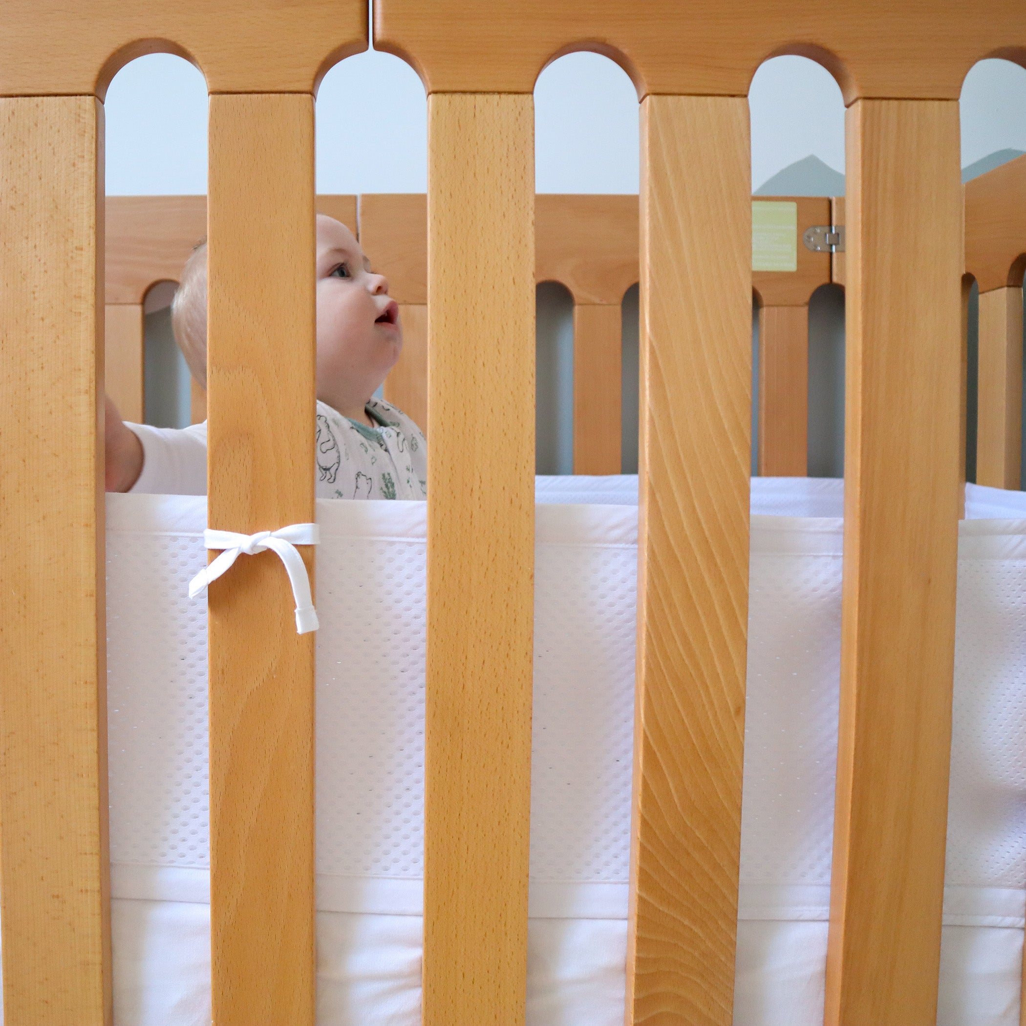 Breathe Easy® White Cot Liner - Soft, Breathable Baby Crib Mattress Cover for Safe & Comfortable Sleep - Perfect for Nursery, Daycare & Travel