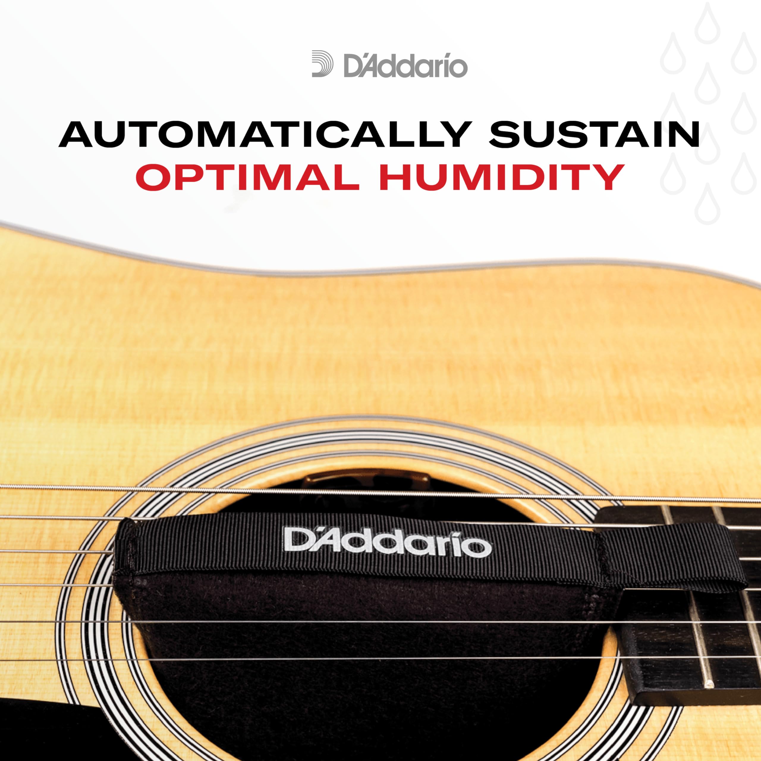 D'Addario Guitar Humidifier System - Automatic 2-Way Humidity Control with Humidipak | Maintenance-Free Guitar Care Kit for Acoustic & Electric Guitars | Perfect for Home, Studio & Travel Use