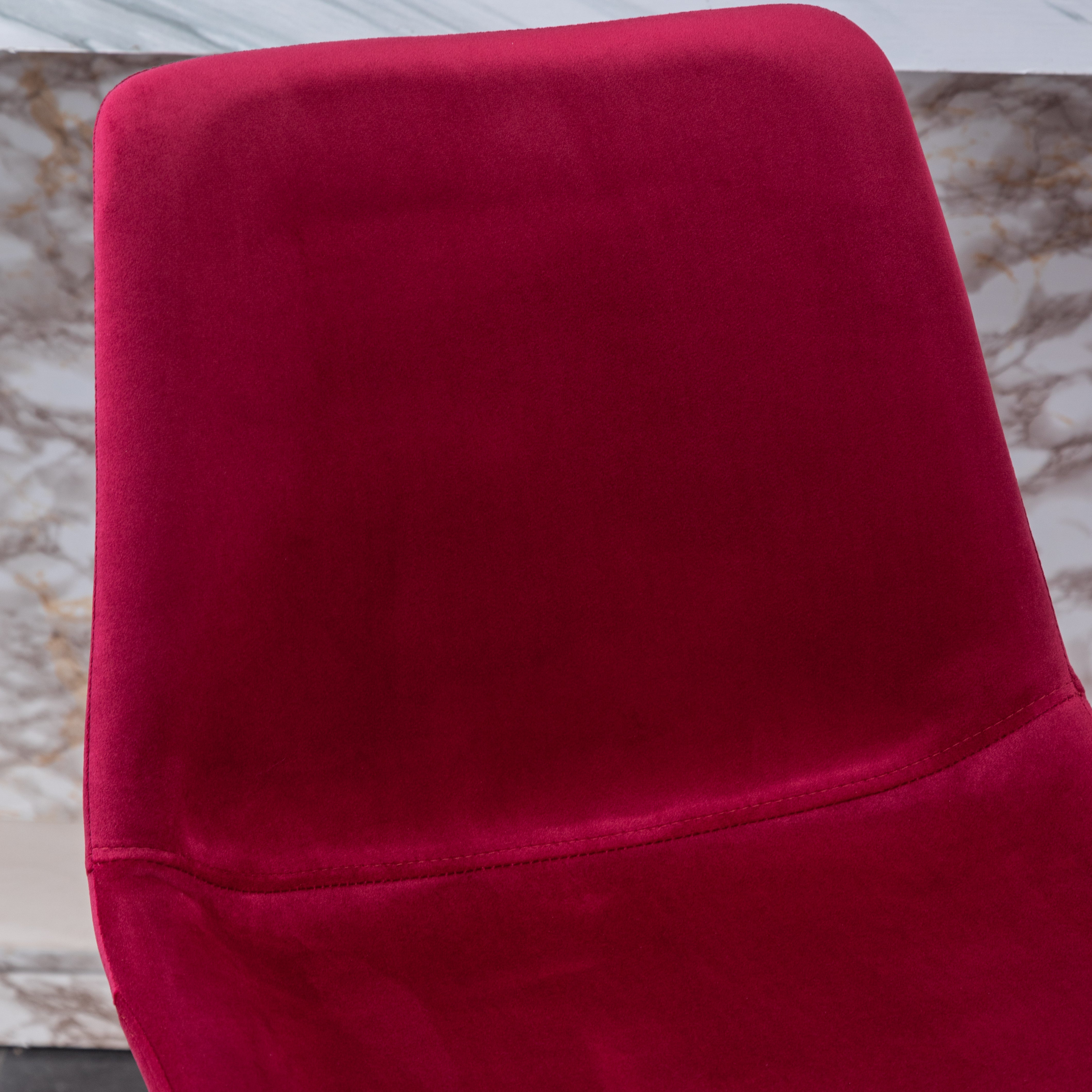 Roundhill Furniture Aufurr Modern Velvet Counter Height Bar Stools - Set of 2, 26.5 Inch Height, Rich Red Velvet Upholstery - Perfect for Kitchen Islands, Breakfast Bars & Home Decor