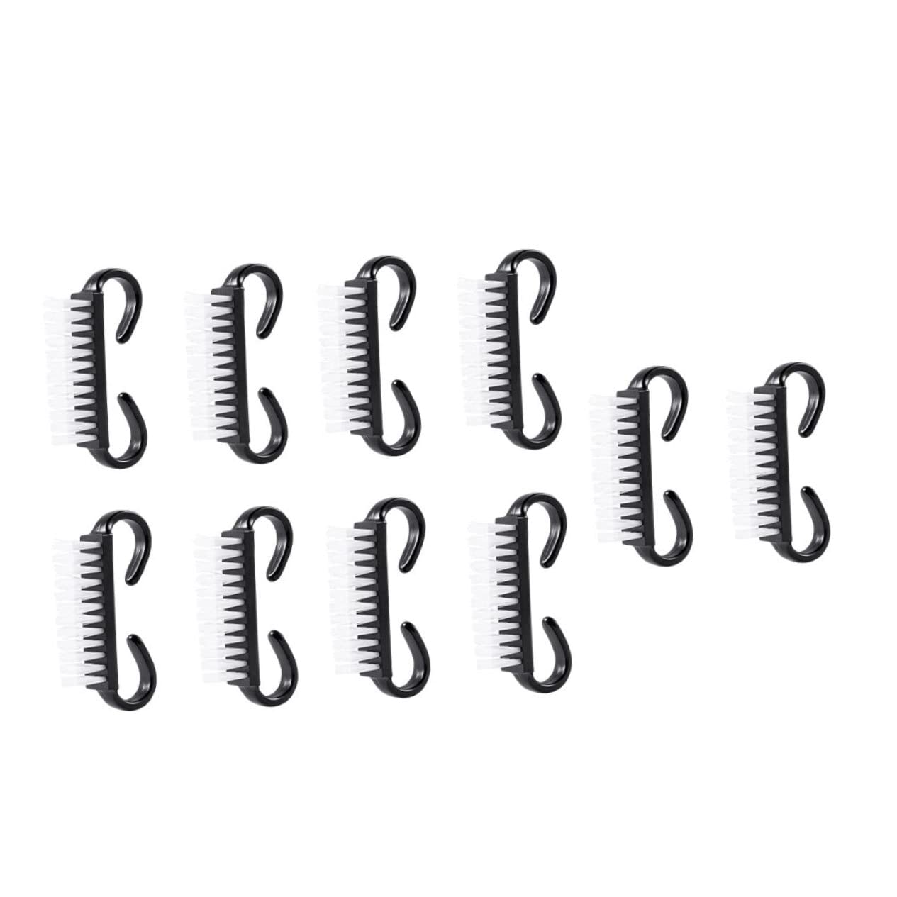 FRCOLOR 10-Piece Nail & Keyboard Cleaning Brush Set - Durable Plastic Scrubber for Nail Art, Grout, Hand & Fingernail Cleaning - Perfect for Salon, Home & Office Use