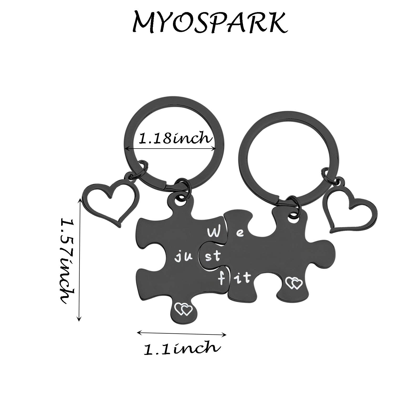 Best Friend Puzzle Piece Keychain Set - His and Her Matching Couple Keychains for BFF Gifts - Perfect for Anniversaries, Birthdays & Friendship Day