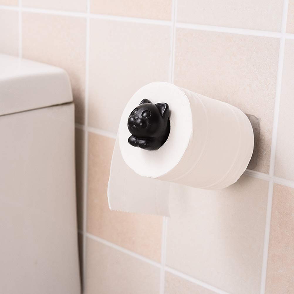 2-Pack Cat Design Vertical Paper Towel Holder - Hanging Bathroom & Kitchen Organizer for Toilet Paper, Napkins & Kitchen Towels - Space-Saving Storage Solution for Home, Hotel & Office Decor