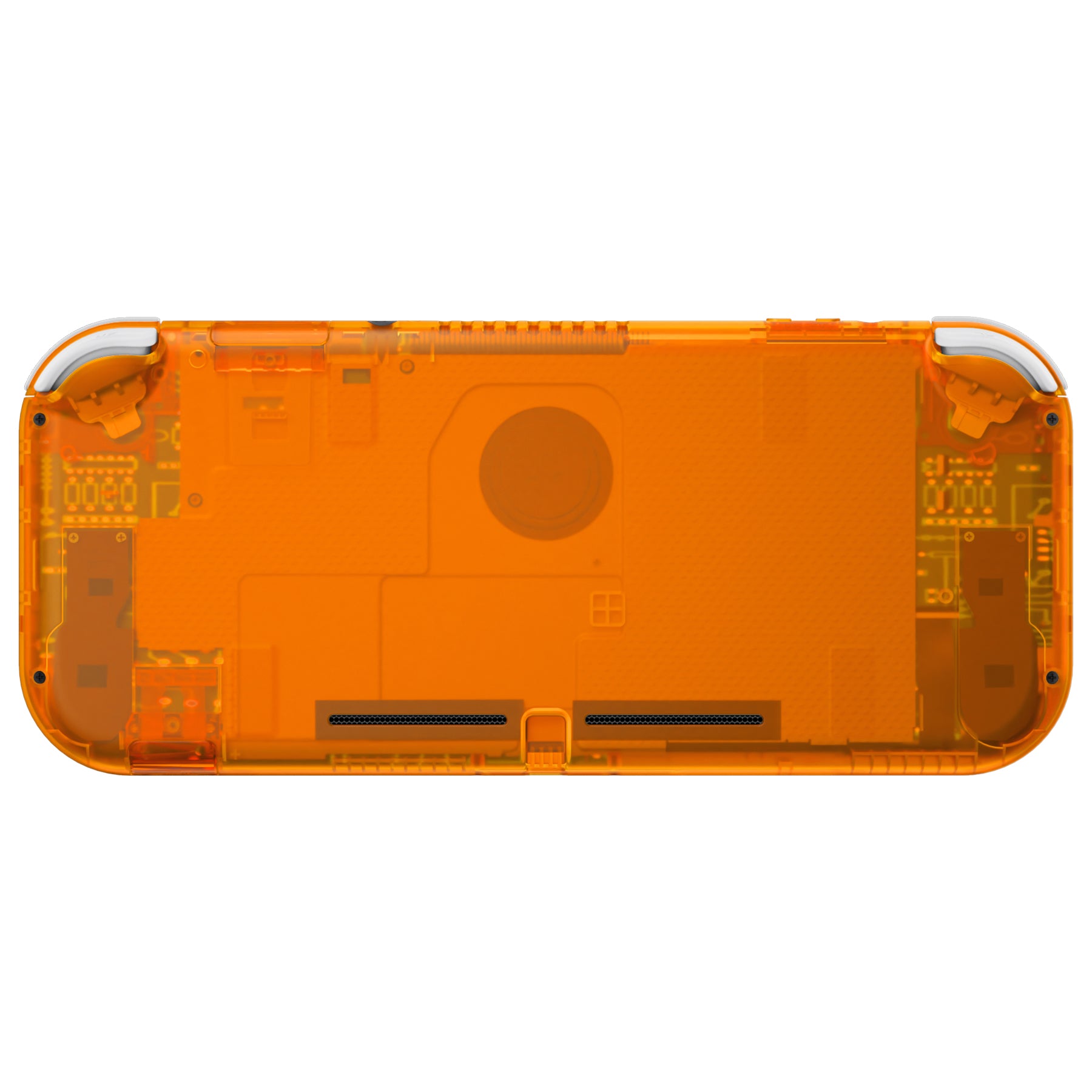 eXtremeRate Clear Orange DIY Replacement Shell for Nintendo Switch Lite - Custom Controller Housing with Screen Protector | Perfect for Gaming Enthusiasts & DIY Modders | Upgrade Your NSL Handheld Experience
