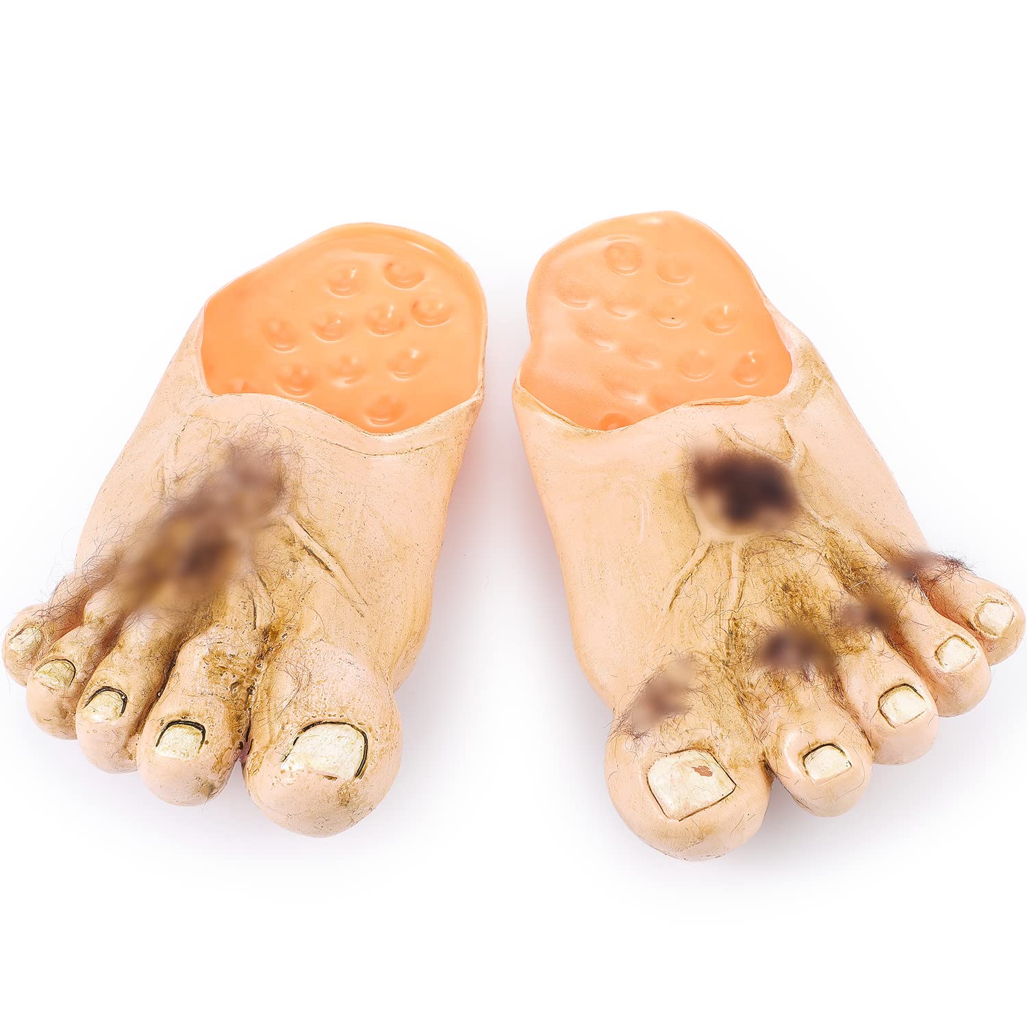 SATINIOR Giant Hairy Feet Slippers - 10 Inch Bare Feet Halloween Cosplay Costume Accessories for Adults, Masquerade Party Props - Perfect for Halloween, Cosplay, Themed Parties & Funny Gifts
