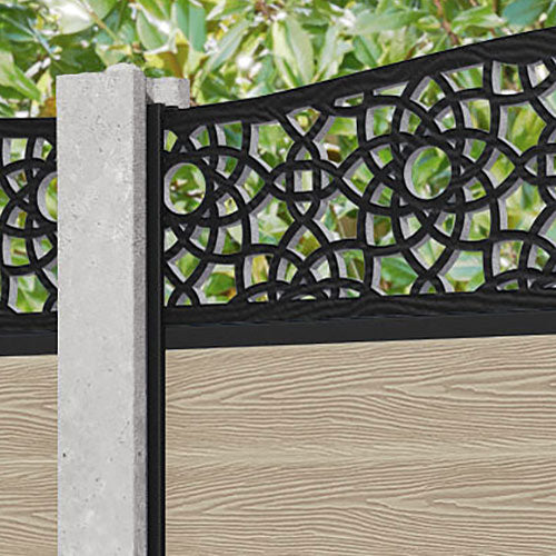 Classic Amber Curved Top Fence Panel - Light Oak Wood Privacy Screen for Existing Concrete Posts | Perfect for Backyard, Garden, and Patio Fencing