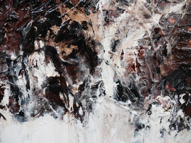 120cm x 120cm Brown and White Abstract Canvas Painting - Modern Neutral Wall Art for Living Room, Bedroom & Office Decor