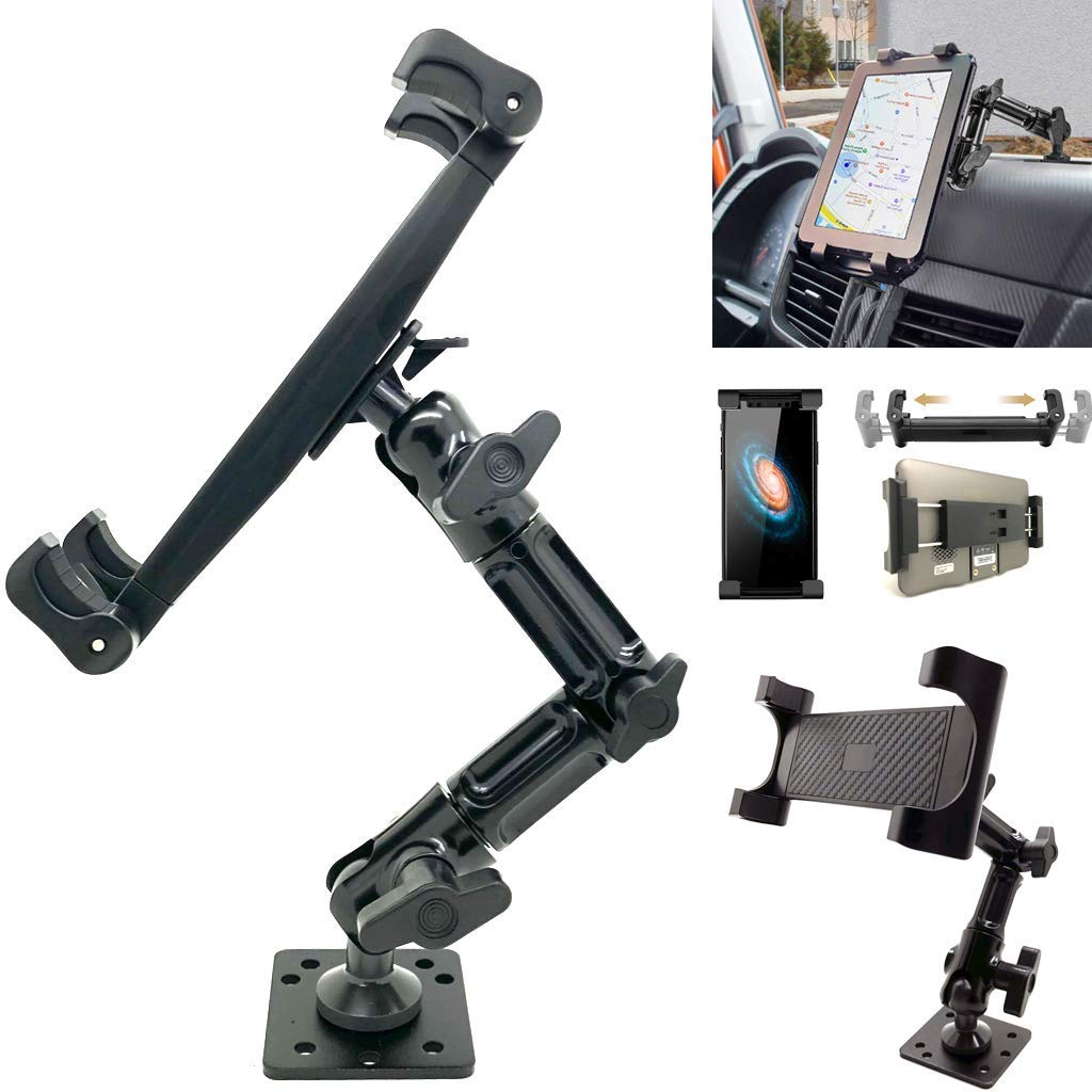 Universal ELD Drill Base - Heavy Duty Alloy Metal Mount Holder for Tablets & Smartphones (All Generations) | Durable Industrial Stand for Trucking, Construction & Workshop Use