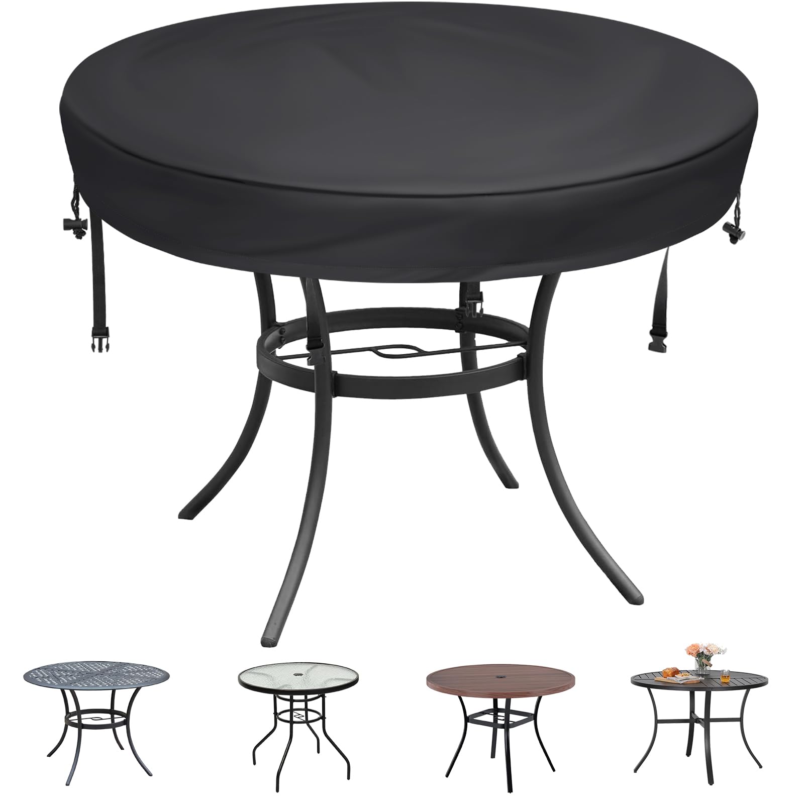 Waterproof & UV-Resistant Outdoor Table Cover for Round Patio Tables 40-42 Inch - All-Weather Protection for Garden, Deck & Backyard Dining