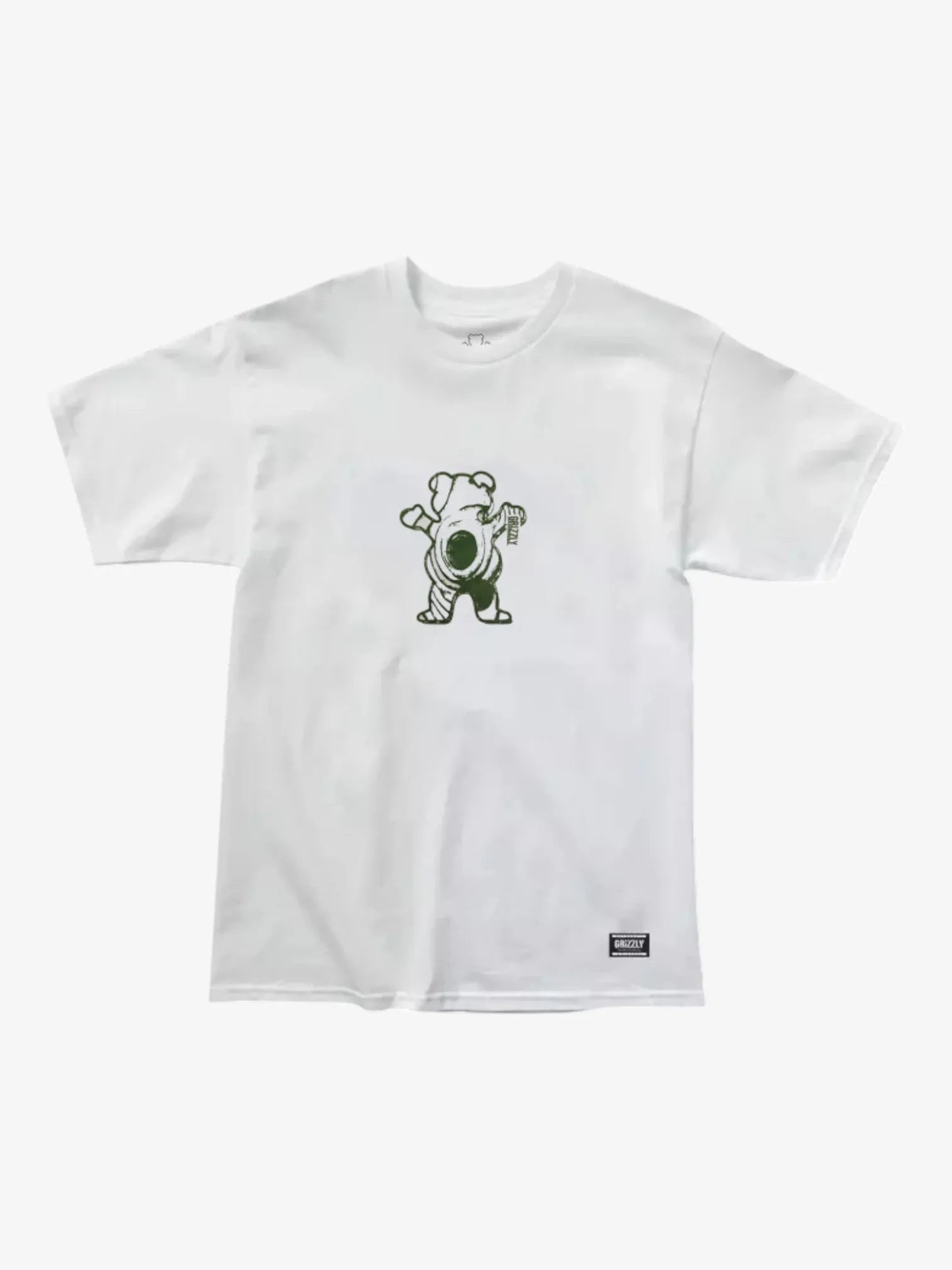 Grizzly Redwood White T-Shirt for Men - Soft Cotton Casual Tee for Everyday Wear, Outdoor Adventures & Street Style