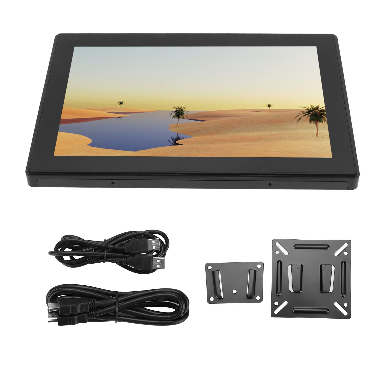 10.1 Inch IPS Touchscreen Display - USB VGA Capacitive Monitor with European Plug for Digital Signage, Kiosks, and Interactive Presentations