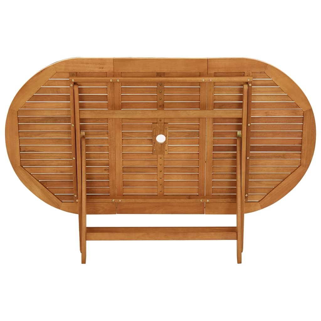 VidaBella Solid Eucalyptus Wood Folding Patio Table - 63