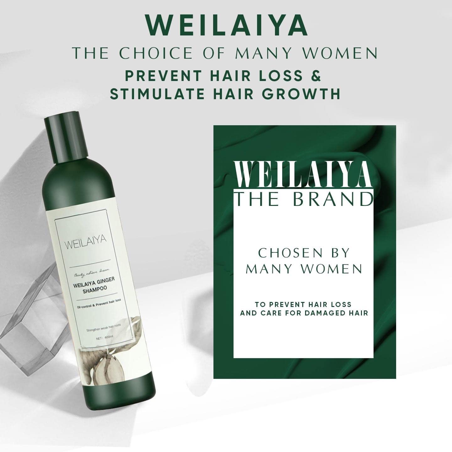 Weilaiya Ginger Shampoo & Conditioner Set with Hair Growth Serum - For Oily Hair & Scalp Care - Free Travel Bag Included (Limited Edition) - Promotes Healthy Hair Growth & Reduces Excess Oil for Daily Use