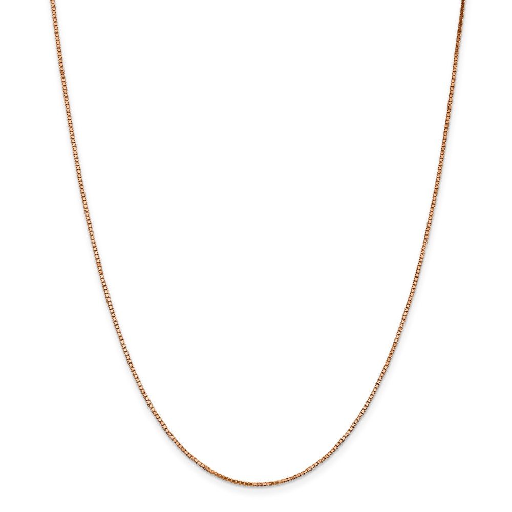 14K Rose Gold Box Link Chain Necklace - 1.1mm Thin & 18 Inch Long - Dainty Jewelry for Women, Perfect for Layering, Gift Giving & Everyday Wear