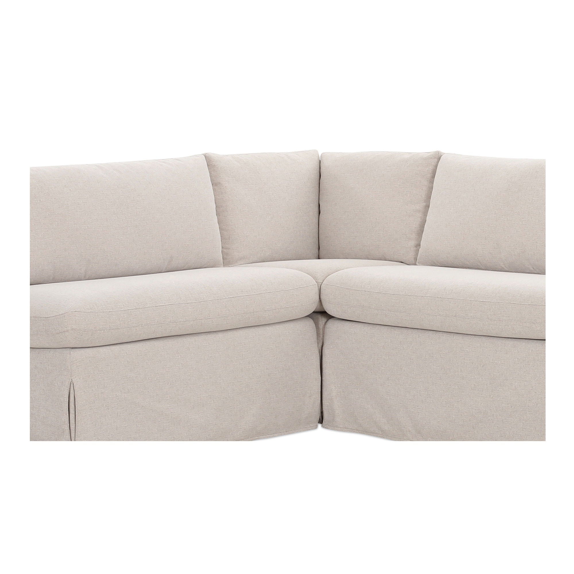 Fable 3-Piece Slipcover Dining Banquette L-Shaped Couch Set in Beige - Perfect for Small Spaces, Breakfast Nooks & Cozy Dining Areas