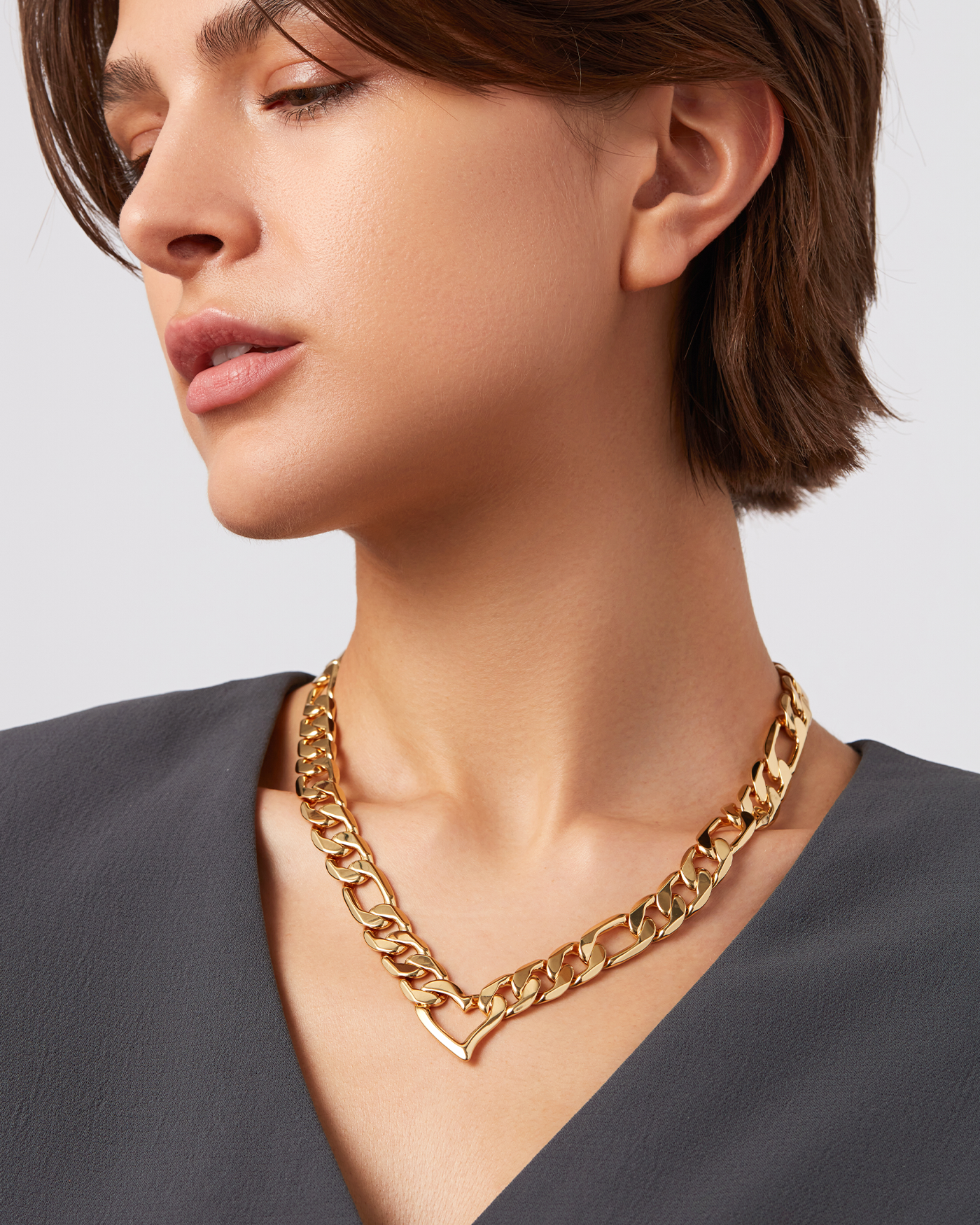 Vera Chain Necklace for Women - Elegant Gold Plated Layering Necklace Jewelry Gift for Her - Perfect for Everyday Wear, Date Night & Special Occasions