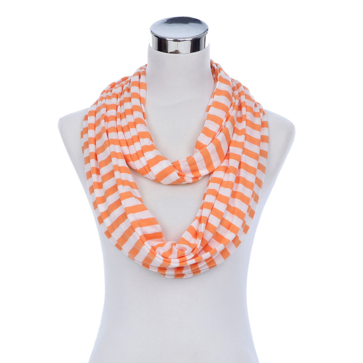 Soft Striped Infinity Loop Jersey Scarf - Cozy & Stylish Winter Fashion Accessory for Women | Perfect for Cold Weather, Outdoor Activities & Layering Outfits