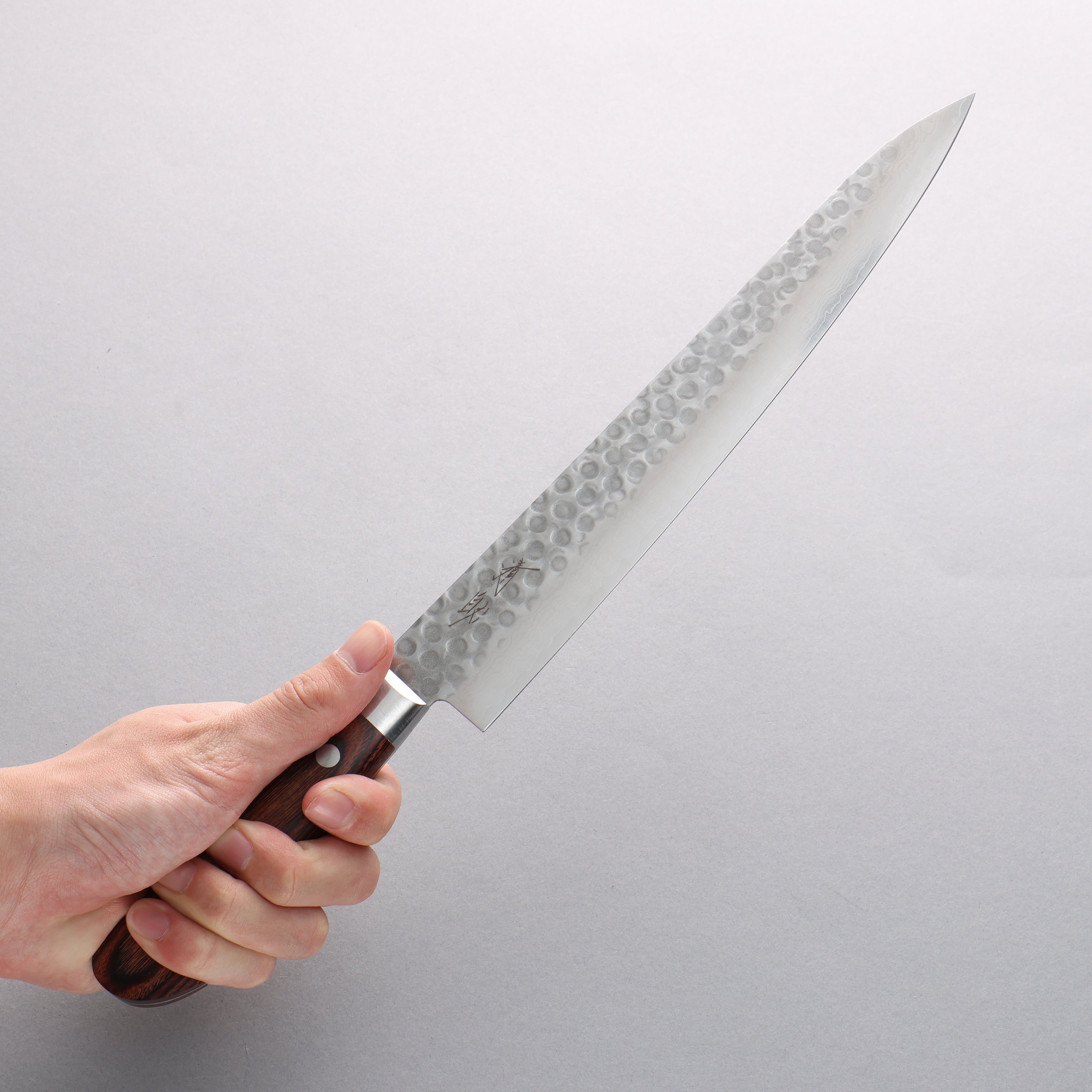 Premium Seisuke VG10 17-Layer Damascus Sujihiki Knife 240mm - Japanese Chef Knife with Mahogany Handle - Perfect for Slicing Sashimi, Meat & Sushi Preparation