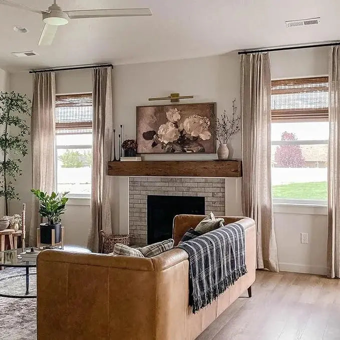 Luxury Linen Cotton Pleated Curtains - Blackout Drapes for Living Room & Bedroom - Elegant Home Decor Window Treatments
