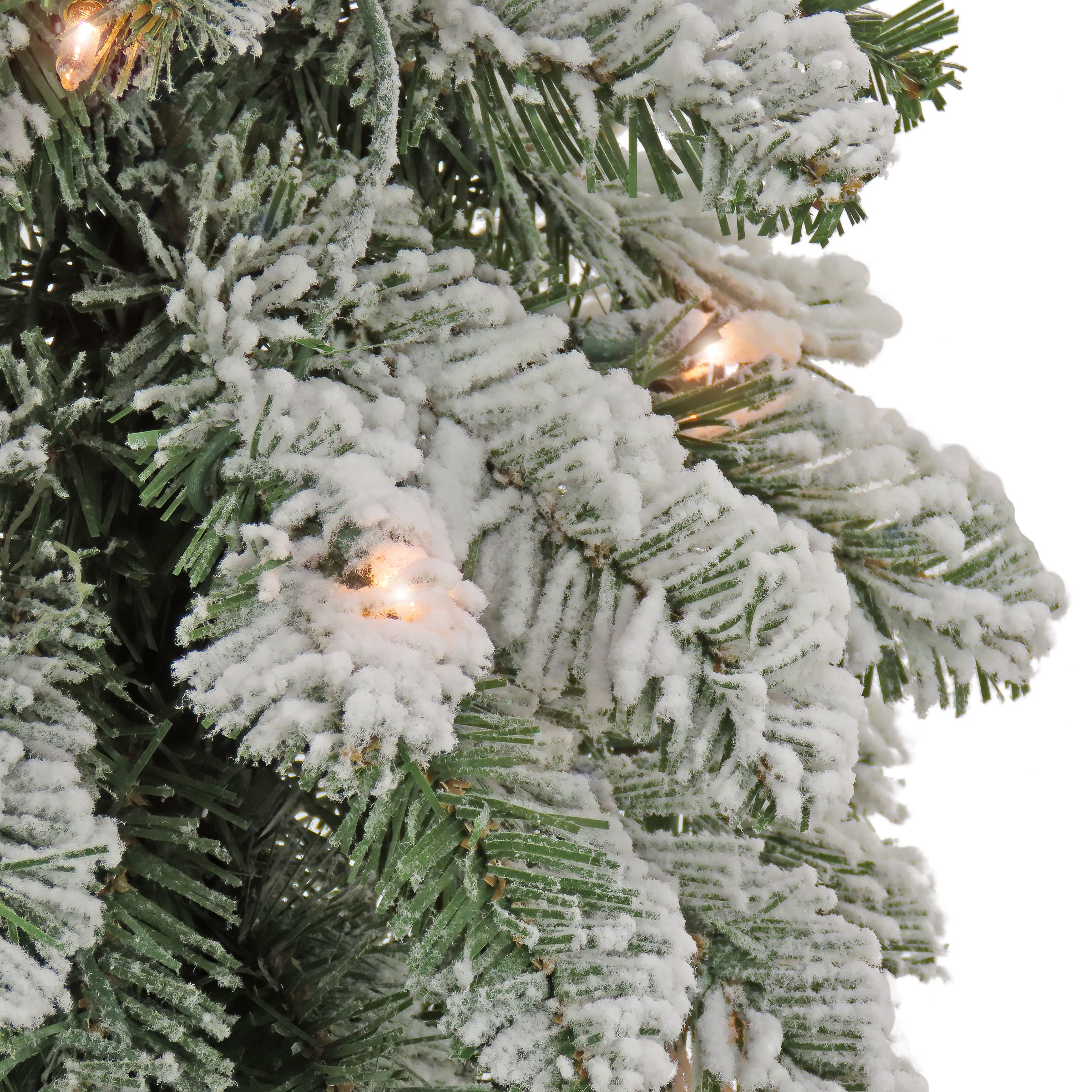 4 ft Pre-Lit Snowy Downswept Artificial Christmas Tree with Clear LED Lights - Perfect for Living Room, Office & Holiday Decorations