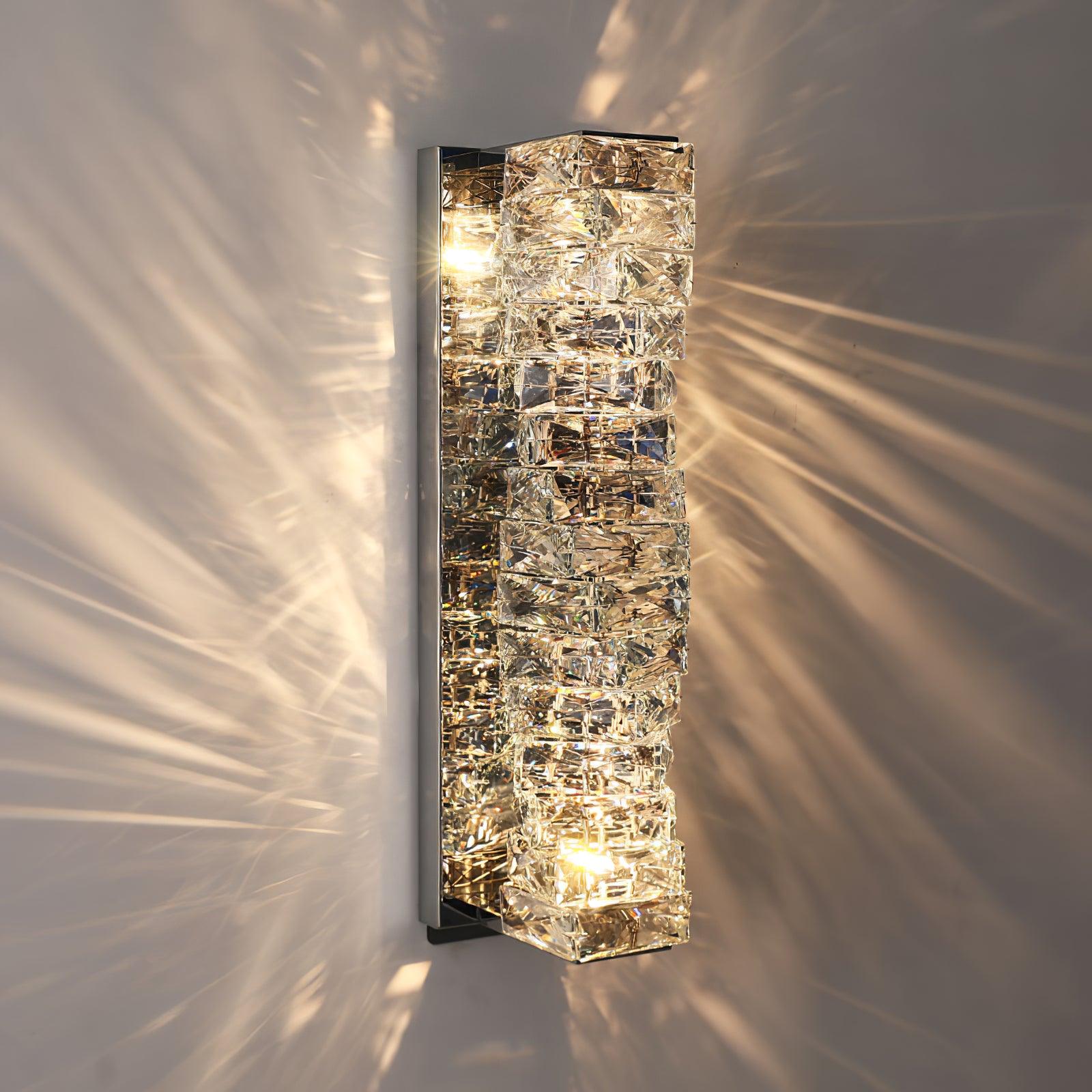 Laminated Crystal Wall Light - Elegant LED Sconce for Bedroom, Living Room & Hallway - Modern Home Decor Lighting Fixture