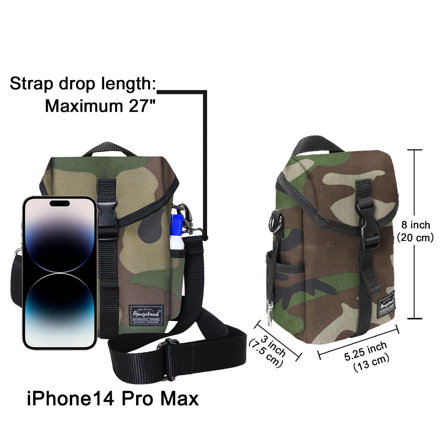 **Men's & Women's Camo Crossbody Bag - Small Designer Shoulder Bag with Phone Pouch - Perfect for Travel, Hiking & Everyday Use**