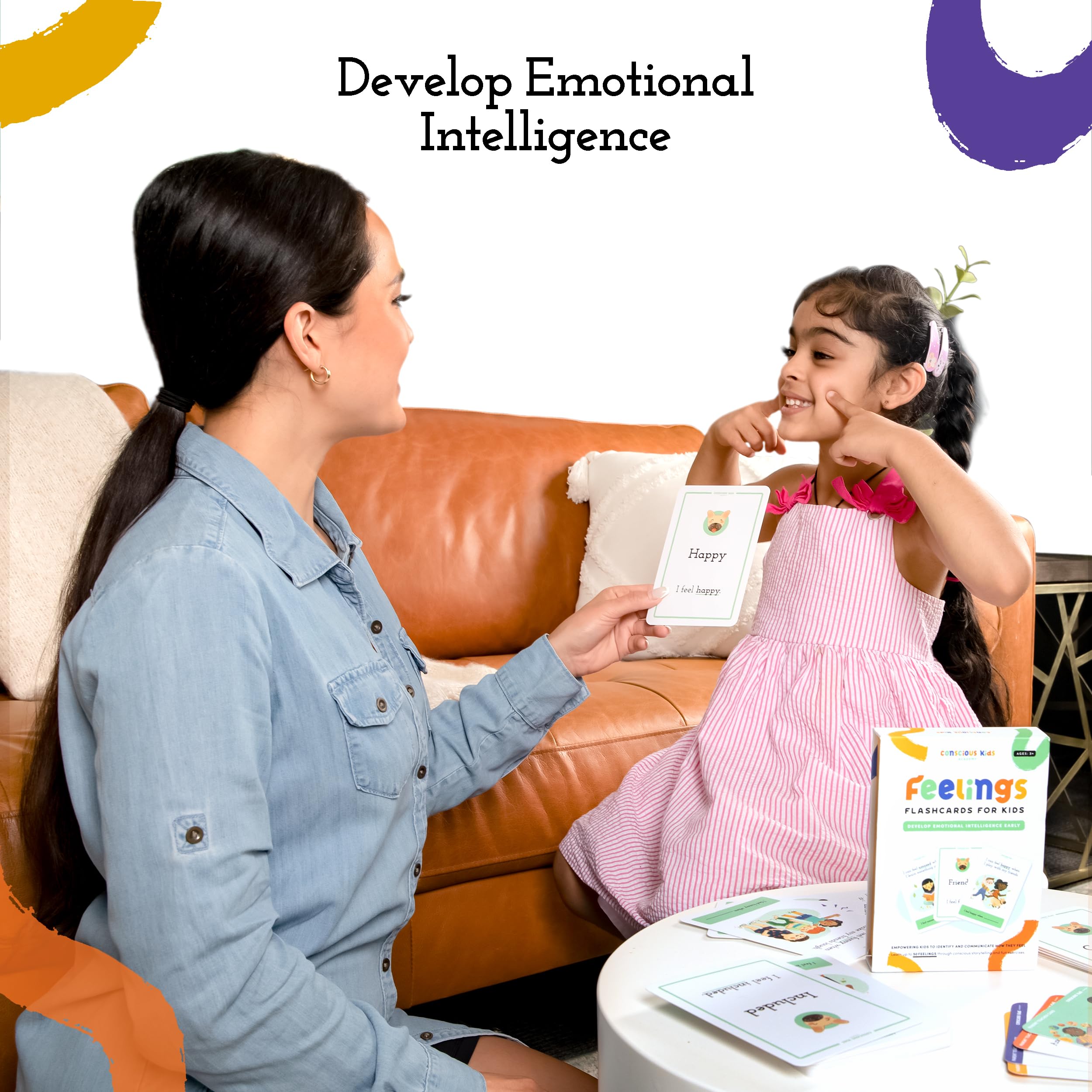 Emotional Learning Cards for Kids - 50 Feelings & Expression Flashcards for Toddlers, ADHD, Autism Therapy | Social Emotional Learning Tool for Classroom & Home Use | Teach Communication Skills & Emotional Intelligence