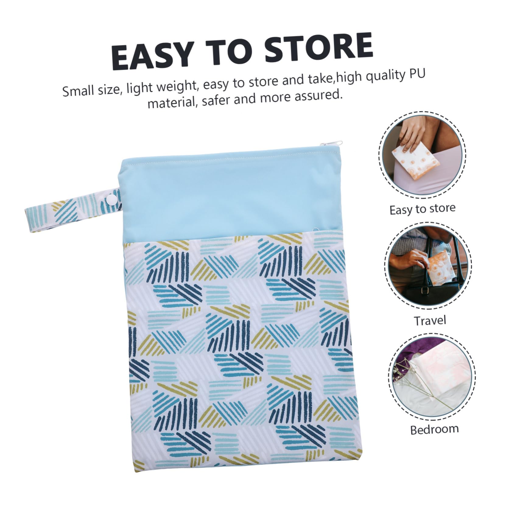 6-Pack Large Waterproof Travel Makeup Organizer Bags with Zipper - Blue Nappy Wet Dry Storage Pouches for Diapers, Cosmetics & Essentials | Perfect for Moms, Travel & Daily Organization
